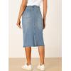 imageAllegra K Casual Denim Skirt for Womens High Waist Split Back Pockets Midi Jean SkirtsLight Blue