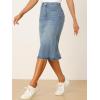 imageAllegra K Casual Denim Skirt for Womens High Waist Split Back Pockets Midi Jean SkirtsLight Blue