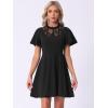 imageAllegra K Gothic Dress for Womens Lace Mesh Mock Neck Cocktail Party Vintage Homecoming DressesBlack