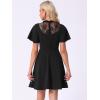 imageAllegra K Gothic Dress for Womens Lace Mesh Mock Neck Cocktail Party Vintage Homecoming DressesBlack