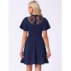 imageAllegra K Gothic Dress for Womens Lace Mesh Mock Neck Cocktail Party Vintage Homecoming DressesDark Blue