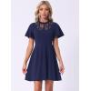 imageAllegra K Gothic Dress for Womens Lace Mesh Mock Neck Cocktail Party Vintage Homecoming DressesDark Blue