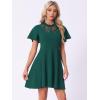 imageAllegra K Gothic Dress for Womens Lace Mesh Mock Neck Cocktail Party Vintage Homecoming DressesDark Green