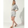 imageAllegra K Linen Shot Sets for Womens 2 Piece Outfit Long Sleeve Button Shirt and Belted ShortsLight Grey