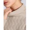 imageAllegra K Ribbed Sweater for Womens High Neck Long Sleeve Stretch Winter Knit Turtleneck TopApricot