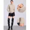 imageAllegra K Ribbed Sweater for Womens High Neck Long Sleeve Stretch Winter Knit Turtleneck TopApricot
