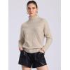 imageAllegra K Ribbed Sweater for Womens High Neck Long Sleeve Stretch Winter Knit Turtleneck TopApricot