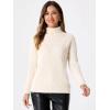 imageAllegra K Ribbed Sweater for Womens High Neck Long Sleeve Stretch Winter Knit Turtleneck TopBeige