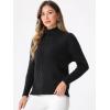 imageAllegra K Ribbed Sweater for Womens High Neck Long Sleeve Stretch Winter Knit Turtleneck TopBlack