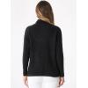 imageAllegra K Ribbed Sweater for Womens High Neck Long Sleeve Stretch Winter Knit Turtleneck TopBlack