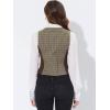 imageAllegra K Vintage Waistcoat Vest for Womens Plaid Button Down Work Dressy VestsBrown