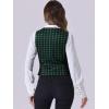 imageAllegra K Vintage Waistcoat Vest for Womens Plaid Button Down Work Dressy VestsGreen