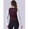 imageAllegra K Vintage Waistcoat Vest for Womens Plaid Button Down Work Dressy VestsRed