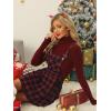 imageAllegra K Womens Checks Adjustable Strap Christmas Pinafore Overall Dress Suspender SkirtRed Blue