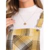 imageAllegra K Womens Checks Adjustable Strap Christmas Pinafore Overall Dress Suspender SkirtYellow