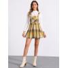 imageAllegra K Womens Checks Adjustable Strap Christmas Pinafore Overall Dress Suspender SkirtYellow
