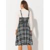 imageAllegra K Womens Christmas Plaid Dress Vintage Sleeveless Tie Waist ALine Pinafore Overall DressesBlack