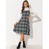 imageAllegra K Womens Christmas Plaid Dress Vintage Sleeveless Tie Waist ALine Pinafore Overall DressesBlack