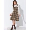 imageAllegra K Womens Christmas Plaid Dress Vintage Sleeveless Tie Waist ALine Pinafore Overall DressesBrown