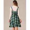 imageAllegra K Womens Christmas Plaid Dress Vintage Sleeveless Tie Waist ALine Pinafore Overall DressesDark Green