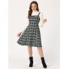 imageAllegra K Womens Christmas Plaid Dress Vintage Sleeveless Tie Waist ALine Pinafore Overall DressesGreen