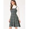 imageAllegra K Womens Christmas Plaid Dress Vintage Sleeveless Tie Waist ALine Pinafore Overall DressesGreen