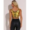 imageAllegra K Womens Metallic Sequin Crop Top Sparkle Glitter Sleeveless Party Club Tank TopGold