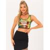 imageAllegra K Womens Metallic Sequin Crop Top Sparkle Glitter Sleeveless Party Club Tank TopGold Green