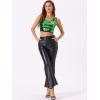 imageAllegra K Womens Metallic Sequin Crop Top Sparkle Glitter Sleeveless Party Club Tank TopGreen