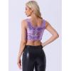 imageAllegra K Womens Metallic Sequin Crop Top Sparkle Glitter Sleeveless Party Club Tank TopLight Purple