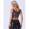 imageAllegra K Womens Metallic Sequin Crop Top Sparkle Glitter Sleeveless Party Club Tank TopMulticolor