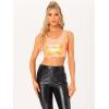 imageAllegra K Womens Metallic Sequin Crop Top Sparkle Glitter Sleeveless Party Club Tank TopOrange