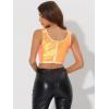 imageAllegra K Womens Metallic Sequin Crop Top Sparkle Glitter Sleeveless Party Club Tank TopOrange