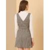 imageAllegra K Womens Overalls Suspenders Halloween V Neck Plaid Houndstooth Pinafore DressBeige Brown