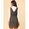 imageAllegra K Womens Overalls Suspenders Halloween V Neck Plaid Houndstooth Pinafore DressBlue