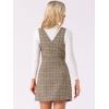 imageAllegra K Womens Overalls Suspenders Halloween V Neck Plaid Houndstooth Pinafore DressBrown Check