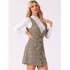 imageAllegra K Womens Overalls Suspenders Halloween V Neck Plaid Houndstooth Pinafore DressBrown Check