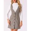 imageAllegra K Womens Overalls Suspenders Halloween V Neck Plaid Houndstooth Pinafore DressGray Brown