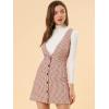 imageAllegra K Womens Overalls Suspenders Halloween V Neck Plaid Houndstooth Pinafore DressRed Beige