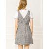 imageAllegra K Womens Overalls Suspenders Halloween V Neck Plaid Houndstooth Pinafore DressWhite