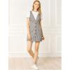 imageAllegra K Womens Overalls Suspenders Halloween V Neck Plaid Houndstooth Pinafore DressWhite