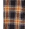 imageAllegra K Womens Plaid Shirt Oversized Collared Button Down Long Sleeve Casual Blouse TopBlack Caramel