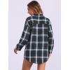 imageAllegra K Womens Plaid Shirt Oversized Collared Button Down Long Sleeve Casual Blouse TopBlue