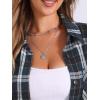 imageAllegra K Womens Plaid Shirt Oversized Collared Button Down Long Sleeve Casual Blouse TopBlue