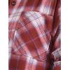 imageAllegra K Womens Plaid Shirt Oversized Collared Button Down Long Sleeve Casual Blouse TopDark Red