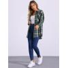 imageAllegra K Womens Plaid Shirt Oversized Collared Button Down Long Sleeve Casual Blouse TopGreen