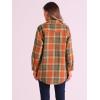 imageAllegra K Womens Plaid Shirt Oversized Collared Button Down Long Sleeve Casual Blouse TopOrange