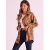 imageAllegra K Womens Plaid Shirt Oversized Collared Button Down Long Sleeve Casual Blouse TopOrange