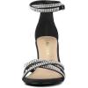 imageAllegra K Womens Rhinestones Strappy Chunky Heel SandalsBlack