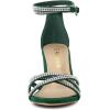 imageAllegra K Womens Rhinestones Strappy Chunky Heel SandalsDark Green